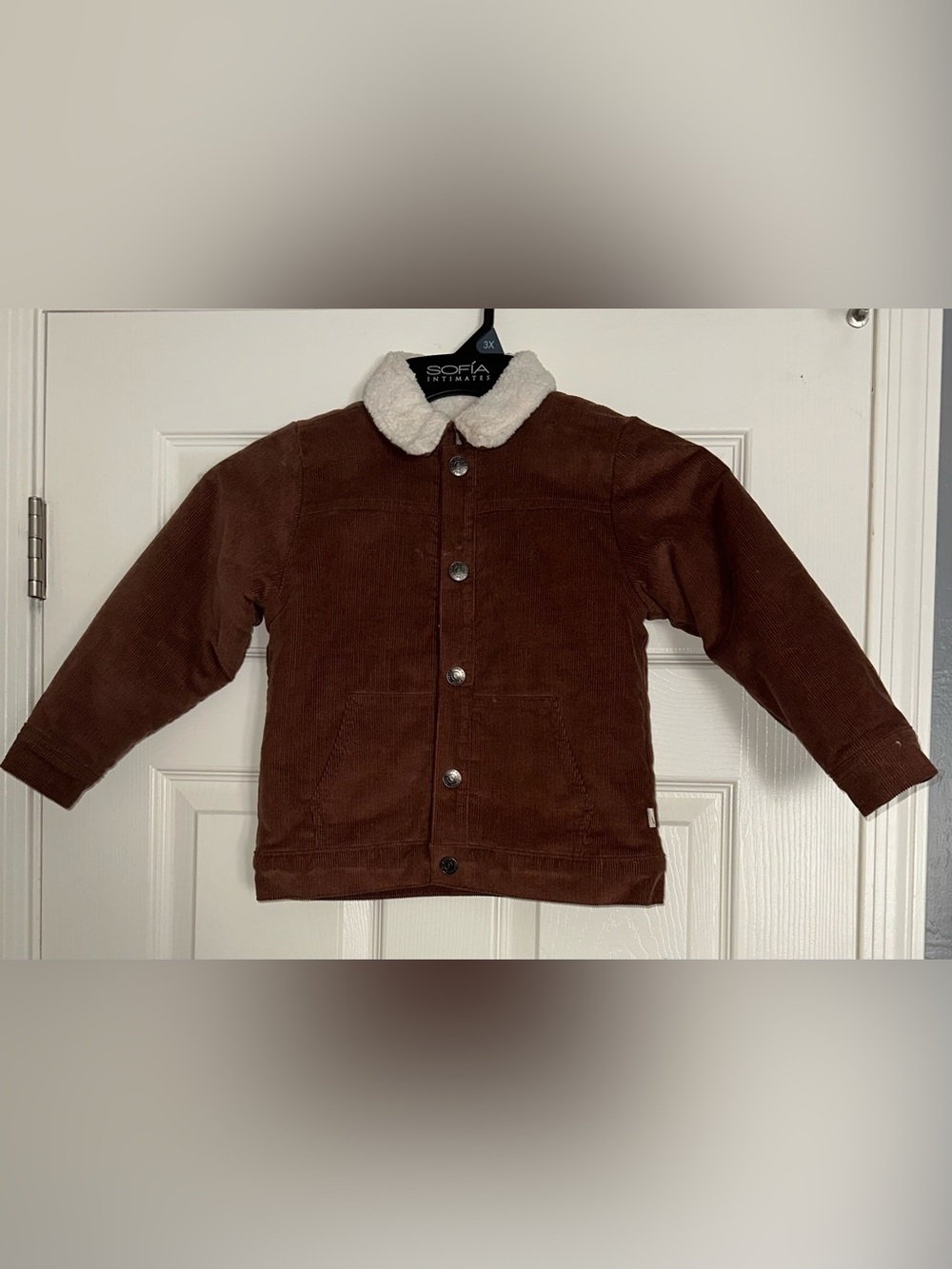 Kids' Jacket with Sherpa Collar - Brown